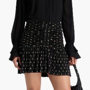IRO Riham Polka-Dot Plissé - crepe mini skirt